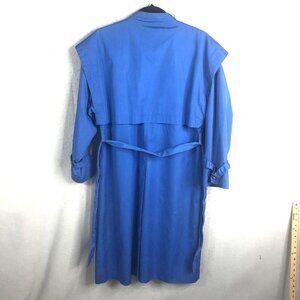 Vintage Western Duster  Womens 8 Blue Trench Cowboy Core Ranch Rodeo Outback